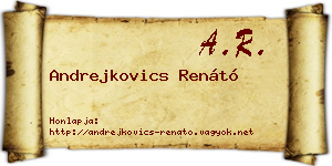 Andrejkovics Renátó névjegykártya