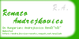 renato andrejkovics business card